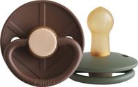 FRIGG Little Viking Fopspeen - 0-6 Mnd - 2 stuks - Cocoa/Olive
