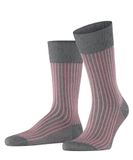 FALKE Oxford Stripe gedessineerd katoen sokken heren grijs - maat 39-40
