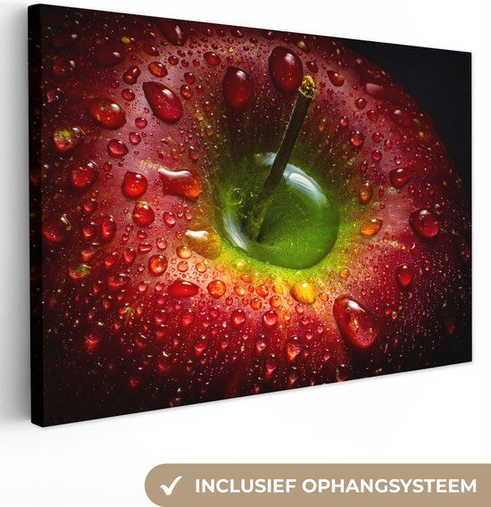 OneMillionCanvasses Canvas schilderij - Appel - Water - Fruit - 180x120 cm
