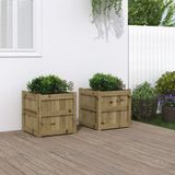 Maison Exclusive - Deux jardinières en bois de pin, traitées contre les intempéries