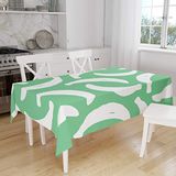Bonamaison Tafelkleed, Anti-Mold, Sneldrogend, Waterdicht, 100% Polyester Tafellaken, Petroleum Groen, Wit, 140 x 160 Cm