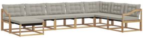 vidaXL - Buiten - bank - set - 8 - st - Wit - en - Lichtgrijs - Massief - Acacia - Hout