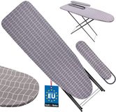 KOTARBAU® Verstelbare Strijkplank 118 x 36 cm - met Mouwplank - Inklapbare Strijkplank - Strijkijzerhouder - Grijs