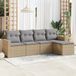 Maison Exclusive - Ensemble de jardin pour le jardin, composé de 5 pièces avec coussins, couleur : beige, matériau : polyrotin