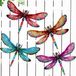 Libel wanddecoratie - Métal - Set van 4 - 22,3 x 15 cm - Tuindecoratie