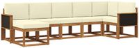 vidaXL - Hoek loungeset - 7 zitplekken - Polyester - Natuurlijk en crème