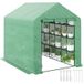 Serre de jardin Serre de jardin avec 8 étagères Serre à tomates Serre de jardinage Serre de jardin avec porte Acier vert Plastique PE 244 x 180 x 210 cm