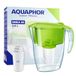 AQUAPHOR Waterfilter Smile lichtgroen incl. 1 A5 filter, vermindert kalk en chloor, karaf voor 2,9 l, compacte en lichte waterfiIter, tafelwaterfilter, past in de koelkastdeur
