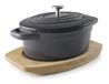 PAN LACOR Magma Netwerk/Grey Ovale steelpan + deksel grijs kleurverloop