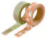 Dailylike Set met 2 Masking Tape Washi Comfy verschillende designs, 15 mm x 10 m.
