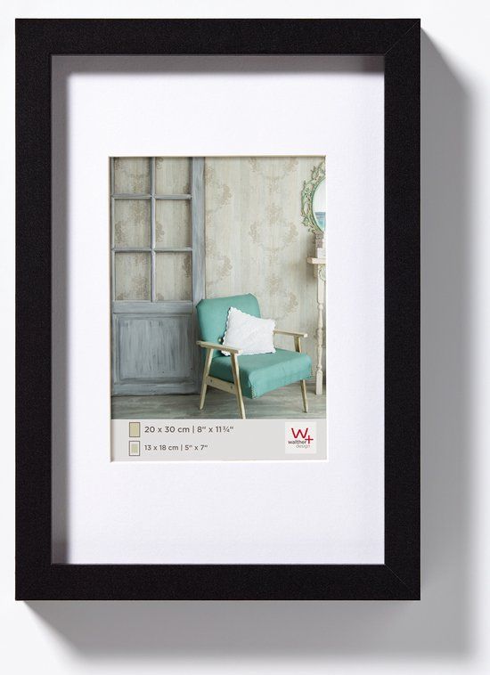 Walther Stockholm Fotolijst - 20x30 cm - Zwart - Hout
