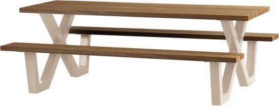 WOOOD Tablo Picknicktafel - Ayous - Zand - 75x206x145 cm