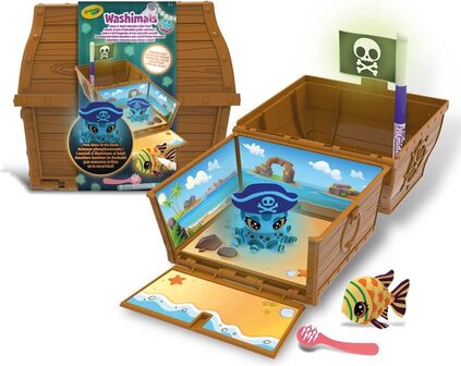 Crayola Washimals Ocean Glow Pets Schatkist Set - Kleuren & Dieren in Bad - Kinderen Vanaf 3 Jaar