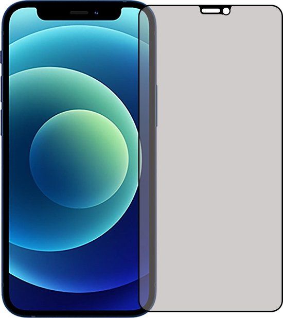 BTH Screenprotector iPhone 12 Privacy Glas Gehard Full Cover - 1 stuk