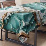 PETTI Artigiani Italiani - Vlekafstotend tafelkleed, rechthoekig, voor de keuken, elegant, marmereffect, lichtblauw, 12 plaatsen (140 x 240 cm), 100% Made in Italy