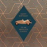 Hotchpotch Luxe verijdelde klassieke auto verjaardagskaart - Pocket Square wenskaart Londen