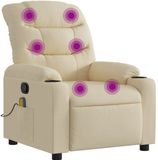 vidaXL Fauteuil de massage réglable tissu crème