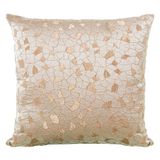 DRW Vierkant kussen van polyester met ritssluiting in crème, 43 x 10 x 43 cm
