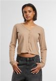 Urban Classics Rib Cardigan V-hals Lange mouw Beige S