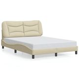 VidaXL Bedframe zonder matras "Hvar" 120x200 cm stof crèmekleurig