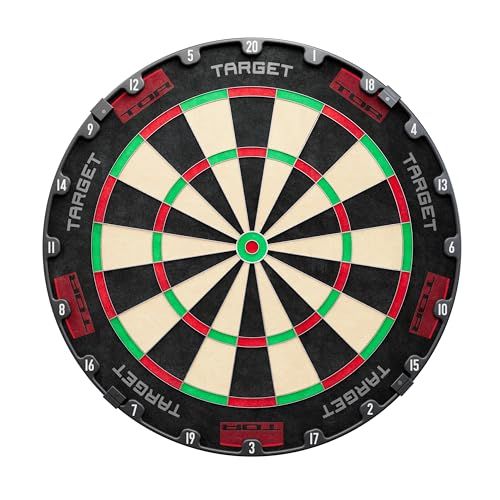 Target Darts TOR Dartbord, Stalen Tip Dartbord | Wedstrijd Standaard Stalen Tip Dartborden met Bevestigingsset, Moderne Roterende Nummer Ring, Premium Madagaskisch Sisal, Roestvrij Staal Dun Draad Systeem