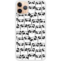 Panda Bedrukt siliconen hoesje compatibel met iPhone 11 Pro Réunion de Pandas