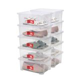 SUNDIS View Box, opbergbox met deksel, 5L, stapelbaar, set van 10