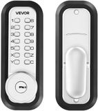 VEVOR Mechanisch Codeslot met Enkelzijdig Toetsenbord (4- tot 7-Cijferige Code), Sleutelloos Deurslot met Sleutels & Knop & Automatische Vergrendeling, voor Voordeuren en Garages, Zilver