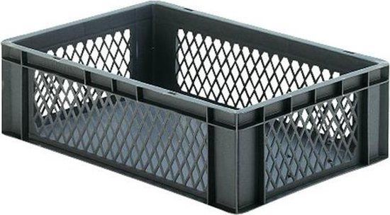HorecaTraders Gele Euronorm Stapelbak 60x40x17.5 cm - Geperforeerde Zijwanden