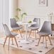 Essgroep Table à manger pour 4 personnes avec 4 chaises - 80 cm - Hêtre massif - Coussins d'assise en polyuréthane - Style moderne et minimaliste - Gris