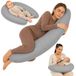 Zwangerschapskussen 190 cm Kussen – body pillow voor zwangeren steun rug buik hoes van katoen wasbaar afneembaar ergonomisch – OEKO-TEX gecertificeerd Stippen op grijs