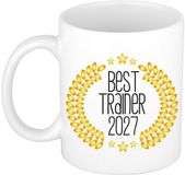 Bellatio Decorations Cadeau mok koffie/thee - de beste trainer van 2027 - wit - 300 ml - keramiek