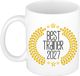Bellatio Decorations Cadeau mok koffie/thee - de beste trainer van 2027 - wit - 300 ml - keramiek