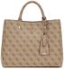 GUESS Meridian II Girlfriend Satchel Bag Latte Logo Lichtbruin