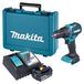 Makita Perceuse-visseuse À Percussion Sans Fil DHP 490 RM1E 18 V 65 Nm Sans Balais + 1 Batterie 4,0 Ah + Chargeur + Mallette