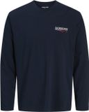 JACK & JONES JJJADE TEE LS CREW NECK BF Heren T-shirt Navy Blazer Katoen Lange mouw Ronde hals XL