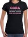 Bellatio Decorations Cora Voornaam cadeau - The Woman, The myth the legend - zwart - voor dames - verjaardag - moederdag - pensioen - geslaagd - bedankt - supergirl XXL