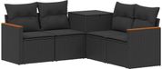 vidaXL Bankstel 2-zits Zwart Polyrattan en Staal