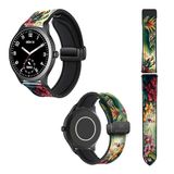 Horlogeband 22 mm van siliconen en echt leer: Jungle