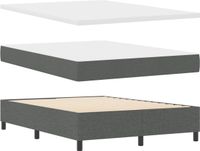 vidaXL Boxspring bed with cushion Dark Grey 160 x 200 cm Fabric