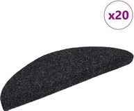 vidaXL Tapis d'escalier auto-adhésifs 20 pièces 56x17x3 cm Noir Demi-rond