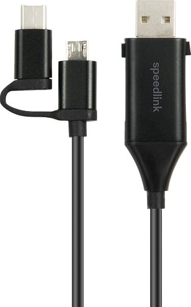 Speedlink SL-180022-BK USB-kabel - Zwart - 1 m