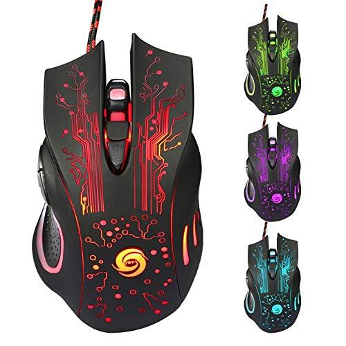 n/a 5500 DPI 7 Knop 7 Kleur LED Backlight Optische USB Bedrade Muis Gamer Muis Laptop PC Muis Gamer C Game Muis