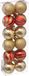 Atmosphera Boules de Noël - 12x mix or rouge - brillant mat paillettes - plastique - 4 cm