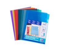 OXFORD 24 stuks hoekhoezen, kunststof, A4, glad, dikte 12/100, verschillende kleuren