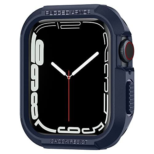 Spigen Rugged Armor Compatibel met Apple Watch Beschermhoes Case Cover voor 44mm Serie 6/SE/5/4 - Blauw