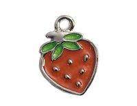 INNSPIRO Hangers van metaal, aardbeien, rood en groen, 10 x 15 mm, 25 stuks