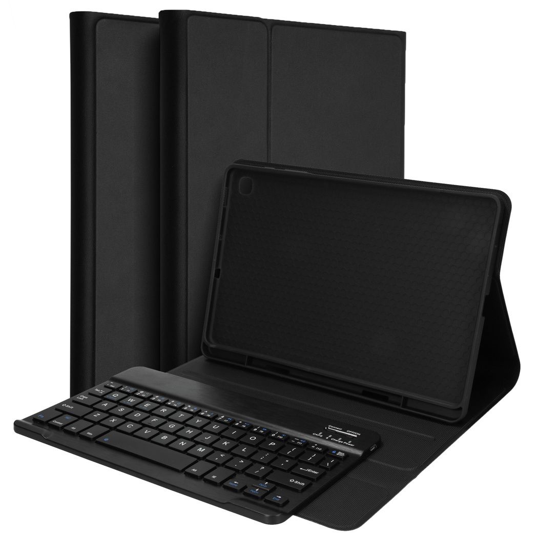 Accezz QWERTY Bluetooth Keyboard Bookcase voor Samsung Galaxy Tab S6 Lite / Tab S6 Lite (2022) - Zwart