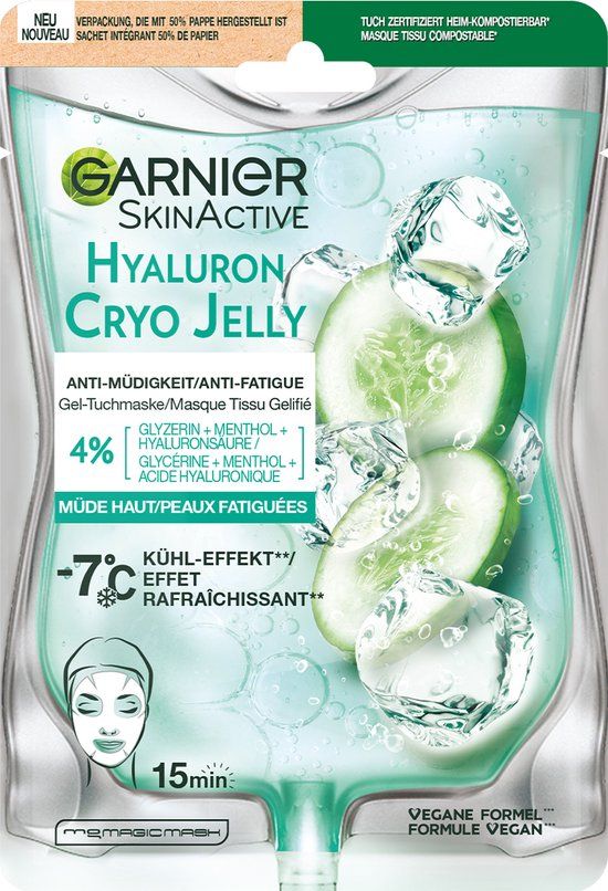 Garnier SkinActive Cryo Jelly Anti-Vermoeidheid Gezichtsmasker met Hyaluronzuur - 1 stuk