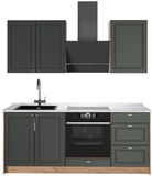 Vicco Eenpersoonskeuken Fame-Line, Groen-Goud Landhuis/Goudkleurig Eiken, 190 cm, WB Marmer